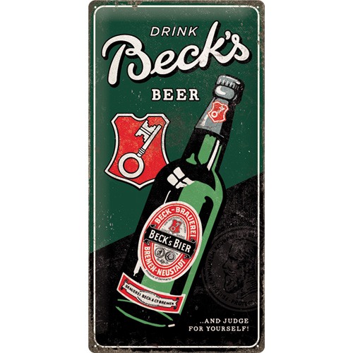 Na Becks Importiert Bier Großes Metallschild 400mm x 300mm 