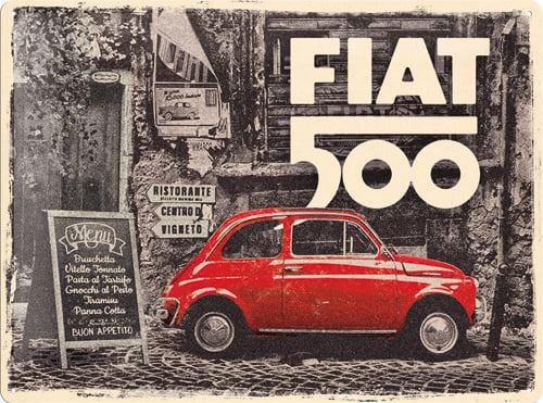 Nostalgic-Art Retro Schlüsselanhänger, Ø 4 cm, Fiat 500 – Tacho